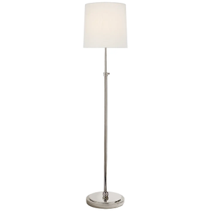 Thomas O'Brien by Visual Comfort Signature Bryant Floor Lamp in Polished Nickel with Linen Shade