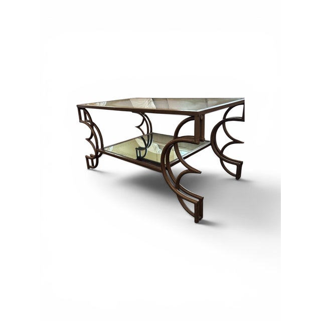 Arteriors Home Double Tiered Iron and Mirrored Cocktail Table For Sale - Image 10 of 10