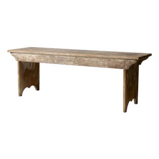 Antique Primitive Wood Farmhouse Bench For Sale