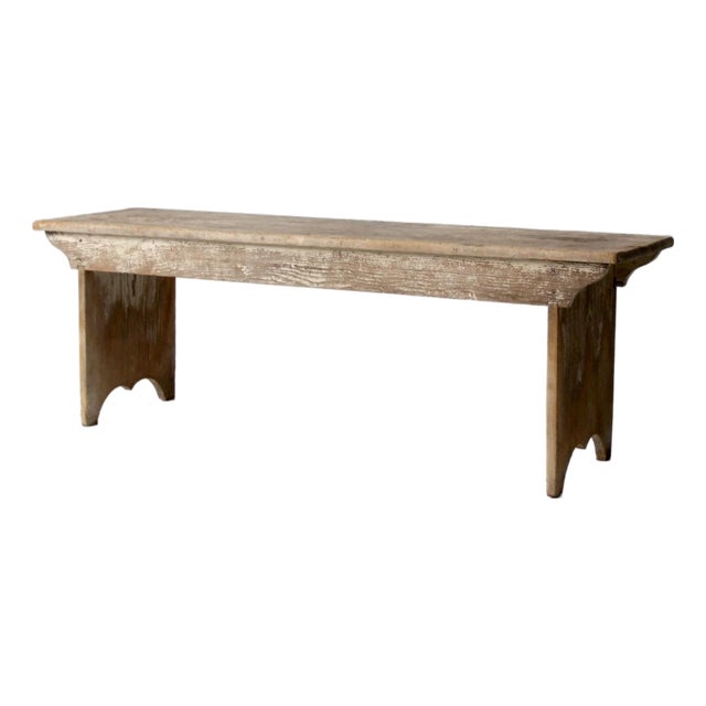 Antique Primitive Wood Farmhouse Bench For Sale