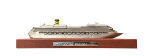 Vintage Italian Metal Costa Pacifica Cruise Ship Model
