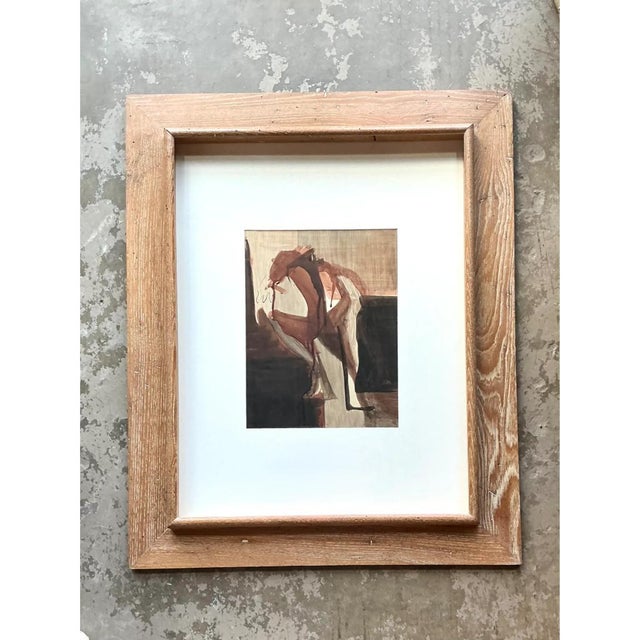Mid 20th Century Vintage Framed Abstract Figurative Painting For Sale - Image 5 of 12