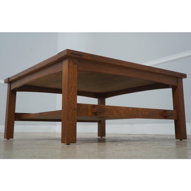 Stickley Mission Oak Tile Top Coffee Cocktail Table For Sale In Philadelphia - Image 6 of 14