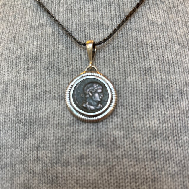 Antique Pendant of Emporer Crispus in Sterling Silver Setting For Sale - Image 9 of 11