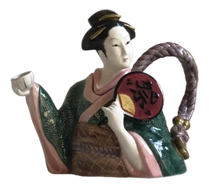 Vintage Fitz & Floyd Kyoto Festival Porcelain “Geisha” Teapot