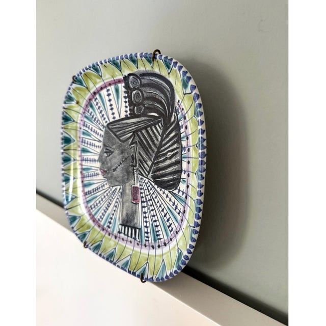 Mid-Century Modern Face Illustration Ceramic Bowl by Jane Wåhlstedt, Sweden, 1960s For Sale - Image 3 of 8