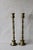 Vintage Mid Century Large Brass Altar Floor Candle Holders Patina, a pair