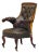 Library Armchair in Leather and Rosewood For Sale