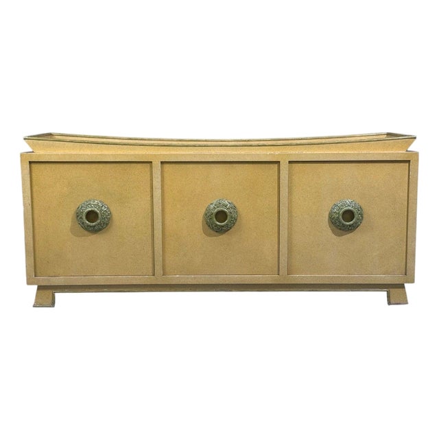James Mont, Credenza, Yellow Painted Wood, Usa, 1950s For Sale