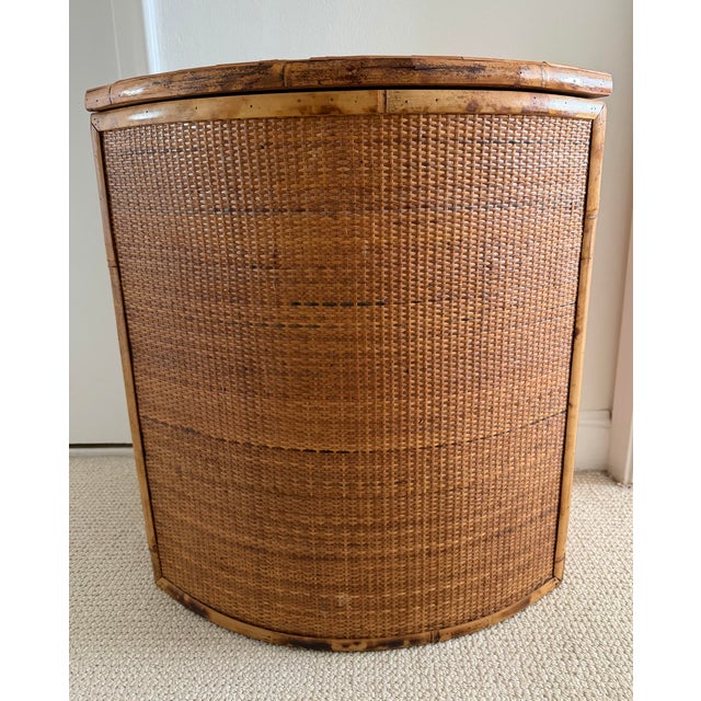 Rattan Corner Hamper Basket With Triangular Design For Sale - Image 11 of 11