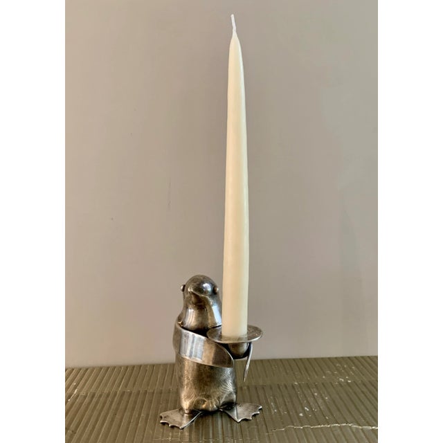 Restoration Hardware Restoration Hardware Metal Penguin Candle Holder For Sale - Image 4 of 6