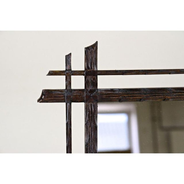 Extraordinary rustic wall mirror from the 19th century around 1870 in Austria. An unusual piece of a Black Forest mirror...