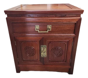 1960's George Zee Rosewood Oriental Nightstand