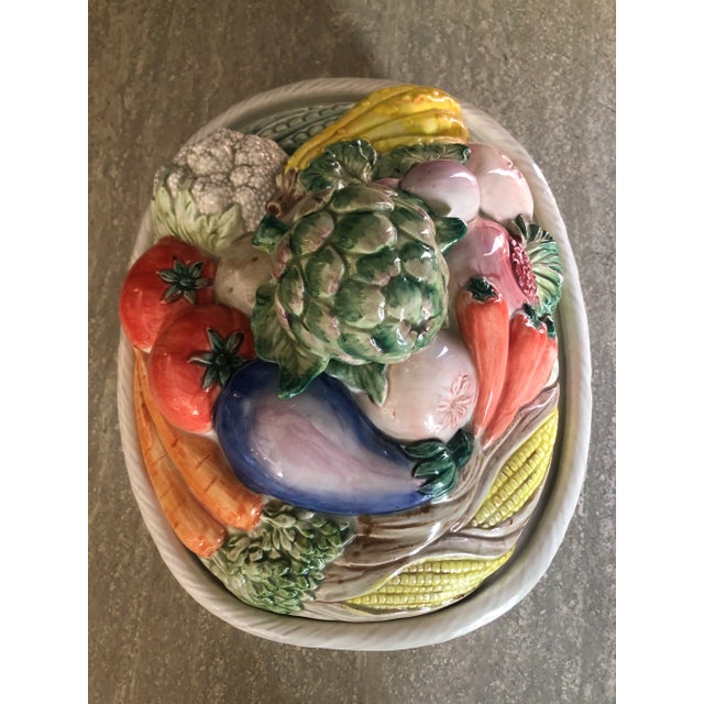 Whimsical covered serving dish from the vintage Pepper Gourmet collection of the renowned Fitz and Floyd cover in bright...