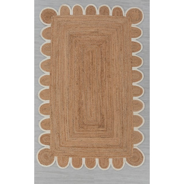 White Scallop Edge Jute Rug Runner 2.5x12Ft. Chairish