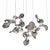 Dune 16 Cluster Pendant Light with Silver Polished Shades by Daniel Becker For Sale
