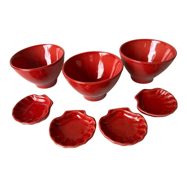 Vintage Emile Henry Shell Dishes & Bowls Set 7 Pieces Chairish