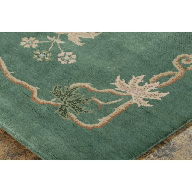 2020s Chinese Art Deco Style Floral Wool Rug by Rug & Kilim, India For Sale - Image 5 of 9