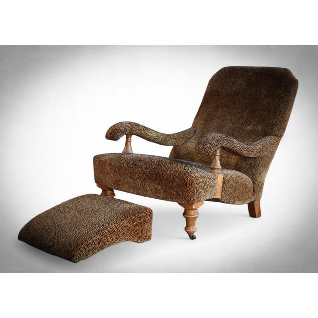 Set of Lounge Chair and Ottoman in Velvet, 2010s For Sale - Image 3 of 18