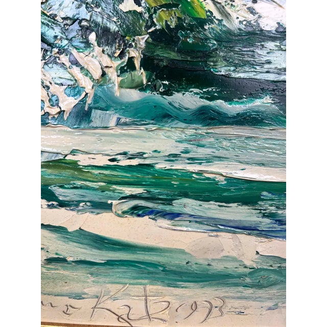 Morris Katz Seascape With Seagulls Textured Oil in Silver Frame, Signed 1973 1973 For Sale In New York - Image 6 of 12