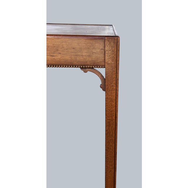 Leather Top End Table Set of 2 For Sale - Image 4 of 5