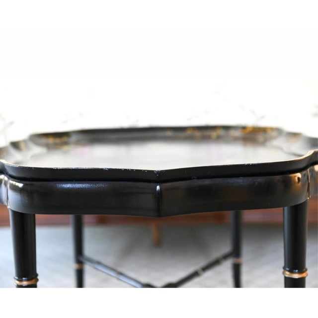 Vintage Chinoiserie Lacquer Tray Table For Sale - Image 9 of 10