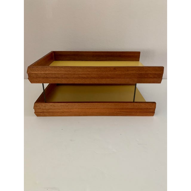 Modernist Tiered Letter Tray Solid Walnut 1960s Peter Pepper Style