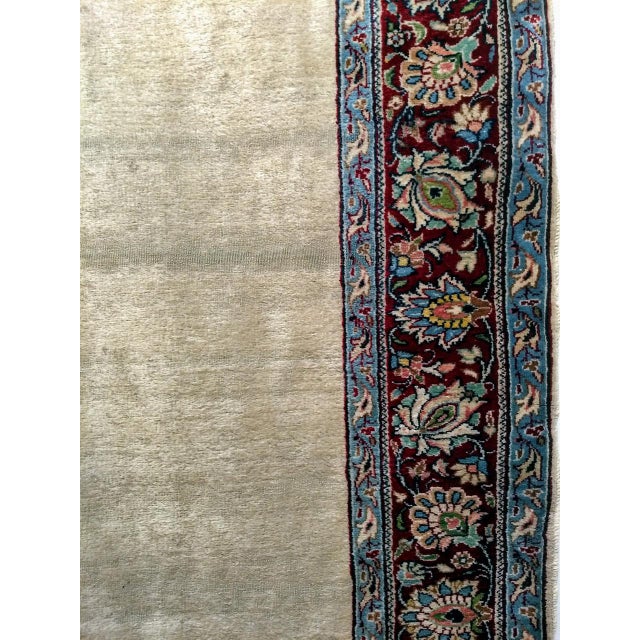 Vintage Persian Khorassan Runner Rug, Hand-Knotted Wool, Open Pattern, Ivory & Burgundy, 4x23 For Sale - Image 11 of 15