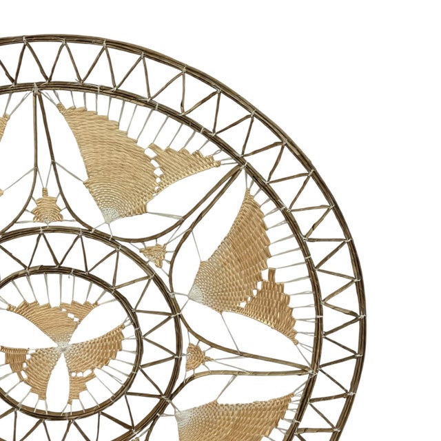 1970s Vintage Handwoven Wall Hanging Round Wall Art. For Sale - Image 5 of 10