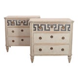 Swedish Pine 3-Drawer Commodes, Set of 2 For Sale