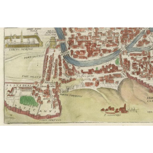 Map of Ancient Rome with Monuments by Ligorio and Braun & Hogenberg, 1572 For Sale - Image 4 of 8
