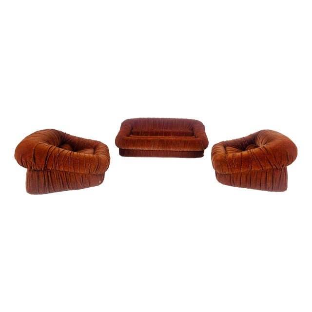 Piumino Seating Set by De Pas, Durbino & Lomazzi for Dalloca, Italy, 1970s, Set of 3 For Sale