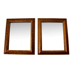 Regency Style Gold Color Rectangular Wall Mirrors-A Pair