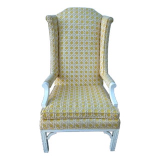 Erwin Lambeth for John Stuart Fretwork Wingback Armchair 1960s Tagged For Sale