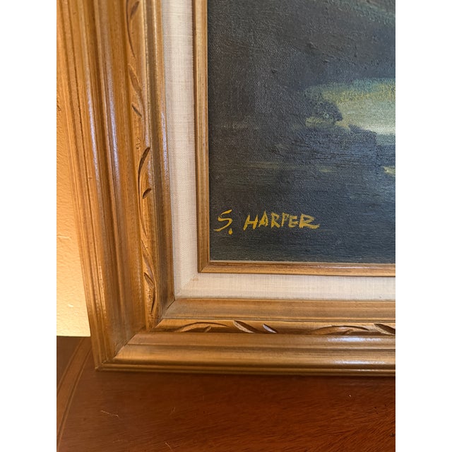 Oil on canvas with impasto brushwork. Historic house in autumn light. Signed S. Harper lower left, with a second signature...
