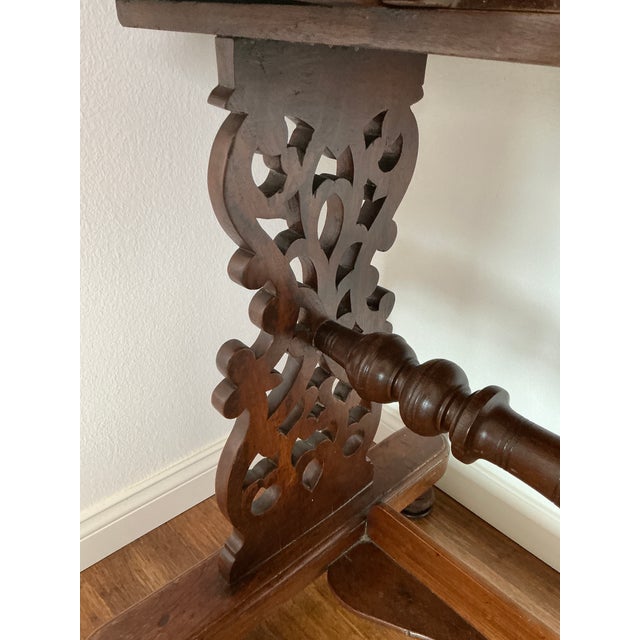 Antique Anglo-Indian Carved Hardwood Marble Top Vanity Dressing Table For Sale - Image 4 of 17