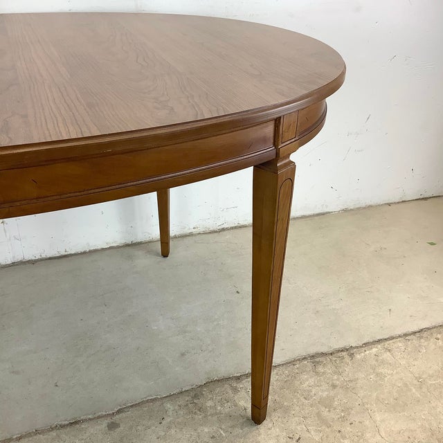 Vintage Oval Dining Table With Leaf For Sale - Image 11 of 12