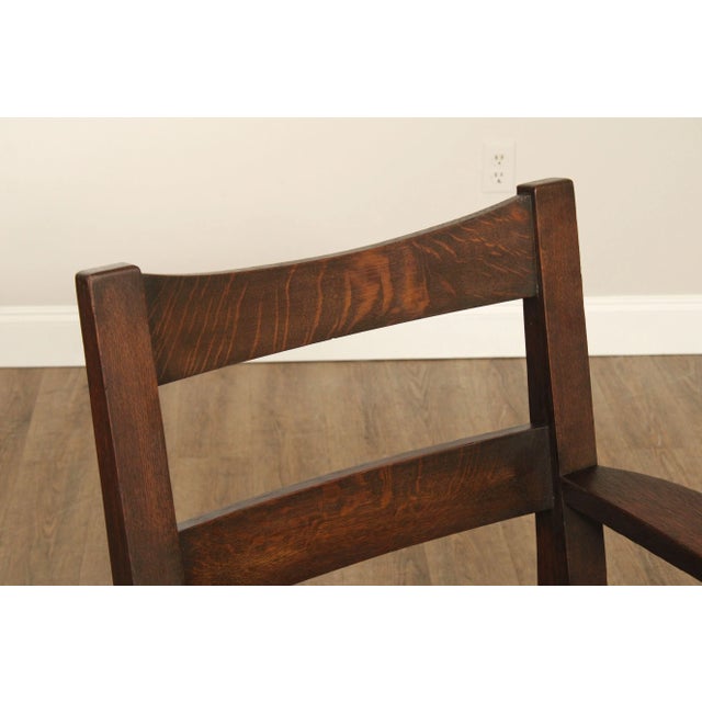 Mission Antique Mission Oak Lounge Chair For Sale - Image 3 of 12