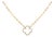 Gold Vermeil 1/10 Cttw Diamond Paperclip Chain Clover Pendant Necklace For Sale