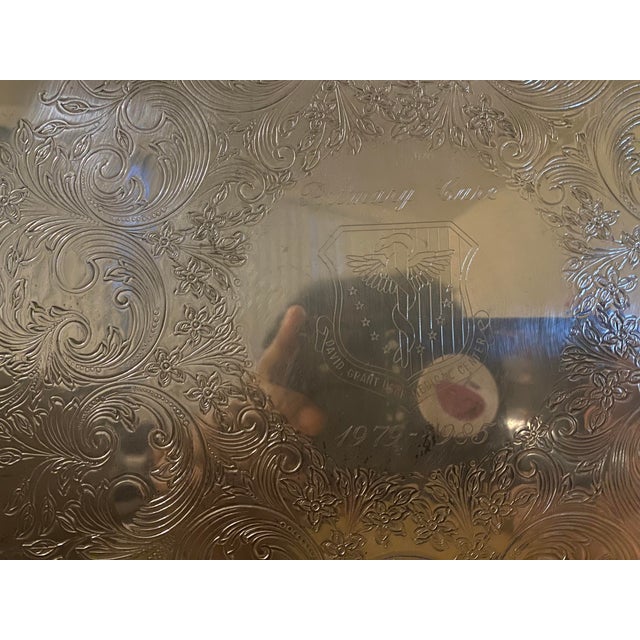 1970s 1970s Sheridan Commemerative Silver Platter "Primary Care David Grant Usaf" For Sale - Image 5 of 6