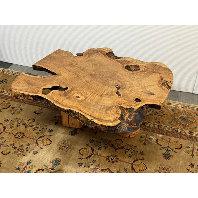 Live Edge Olive Wood Coffee Table For Sale - Image 11 of 13