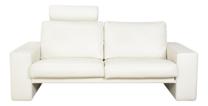 White Cream Leather CL 100 Two-Seater Sofa from Erpo