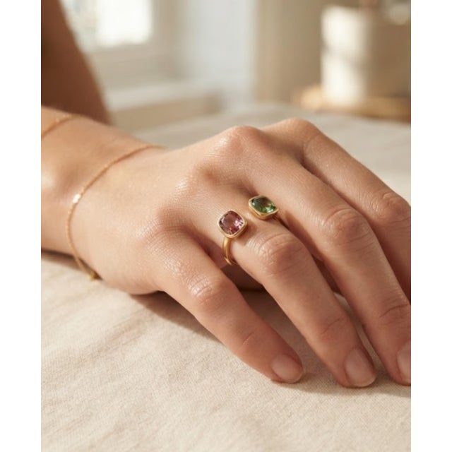 Gold Natural Tourmaline 1.68cts Ring in 18k Gold For Sale - Image 8 of 8