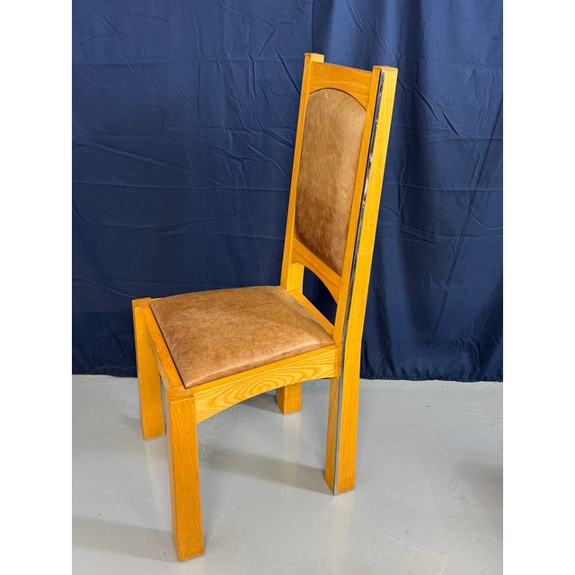 Vintage Ash Dining Suit with Leather, 2000, Set of 10 For Sale - Image 18 of 18