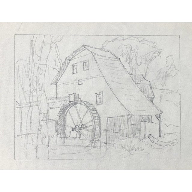 American 1950s Norman Kent Mill Americana Sketch Drawing For Sale - Image 3 of 3