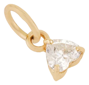 Charm Heart Shaped Diamond Solitaire Pendant in 14k Yellow Gold