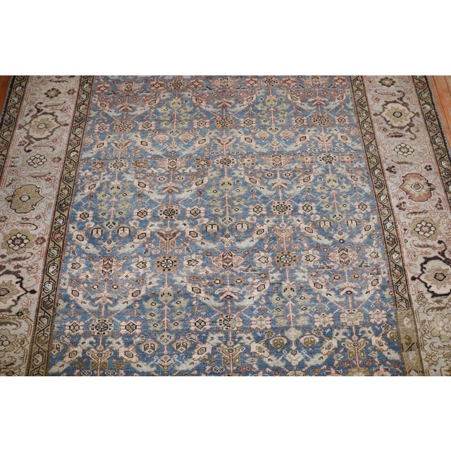 Early 20th Century Blue Persian Malayer Corridor Rug - 6'4" x 16'9" For Sale - Image 12 of 12