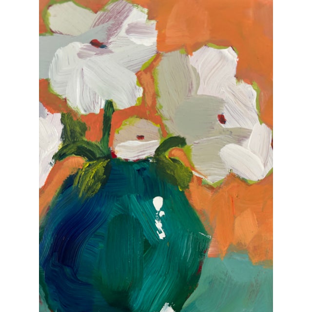 “Emerald Stillness” One-Paragraph Gallery Description: Emerald Stillness is a bold 6” x 6” floral composition that pairs...