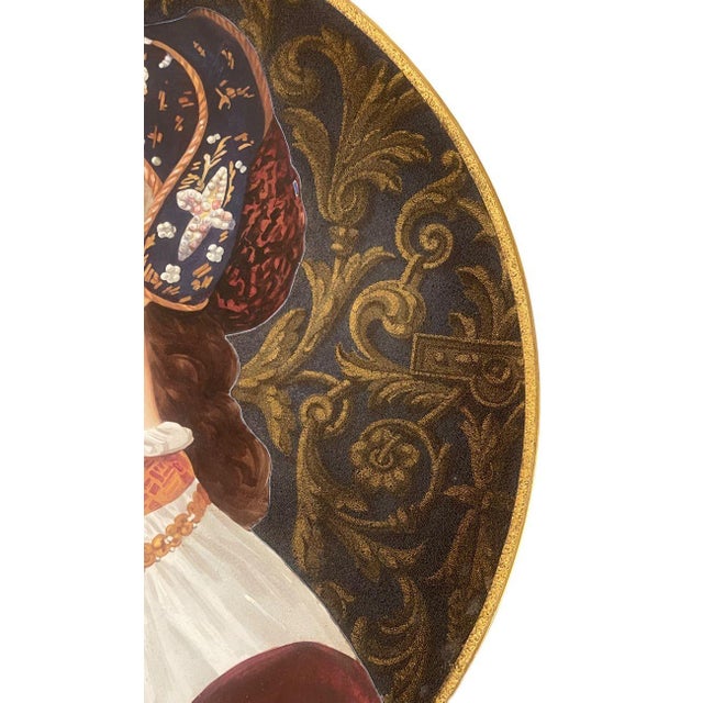 Ceramic Late 19th Century French B&c Montereau Portrait Charger, Signed H. Catelin. For Sale - Image 7 of 8