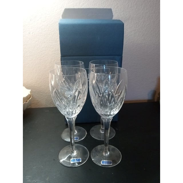 Contemporary Marquis by Waterford Crystal Saxony Goblets, Made in Slovenia- Set of 4 For Sale - Image 3 of 6